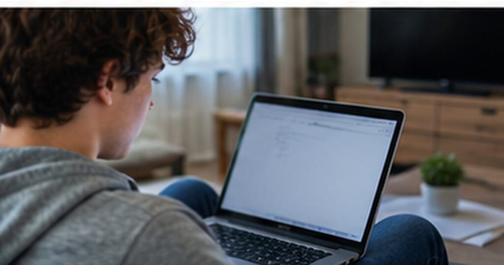 Person reviewing a Nintendo Switch Online subscription on a laptop